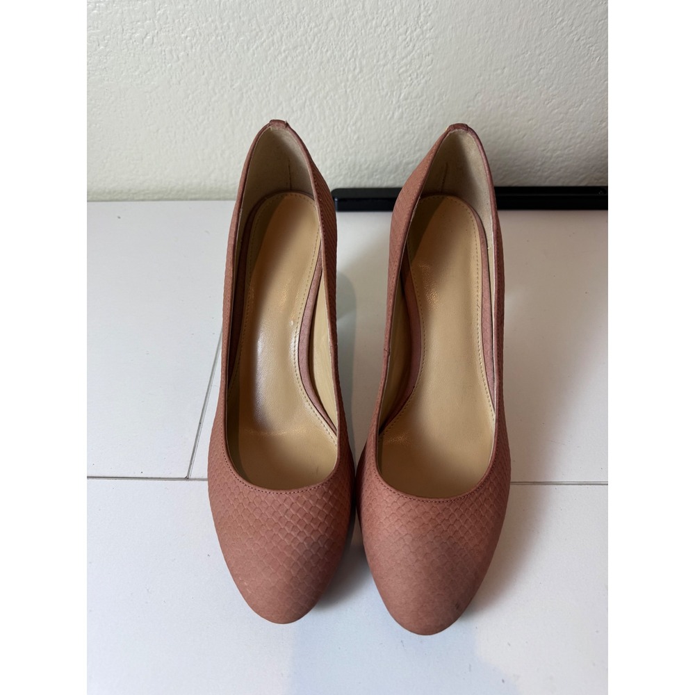 Michael Kors Pumps Women 8.5M Pink Snakeskin Block‎ Heel Minimalist